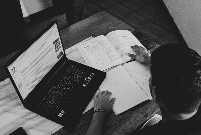 Student studying for the different GMAT sections