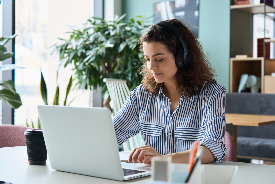 young woman studying GRE practice questions